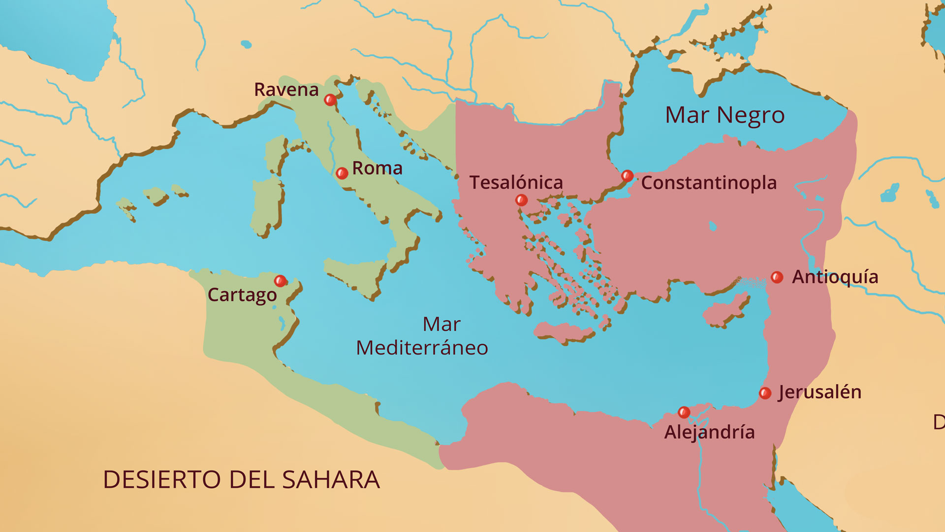 Imperio Romano de oriente en el año 550
