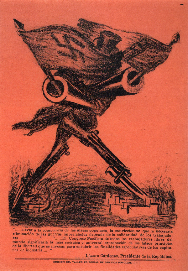 Méndez, L. (1938). El imperialismo y la Guerra, Litografía a dos tintas