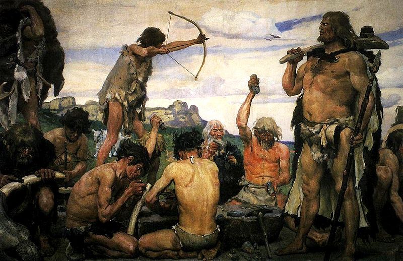 La edad de piedra, pintura de Victor Vasnetsov (1882-1885 aprox) 