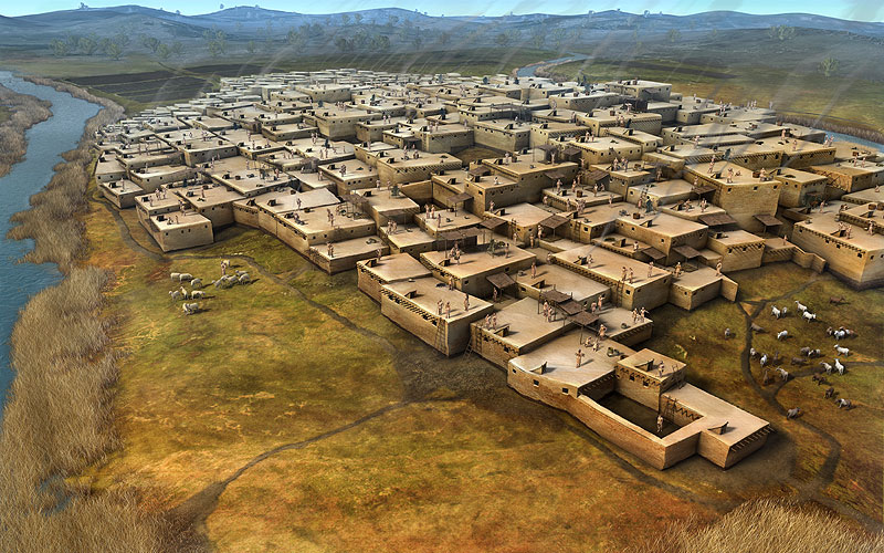 Sitio arqueológico de Catal Hüyük, la ciudad neolítica más antigua (7500 a.C.) –actual Turquía  