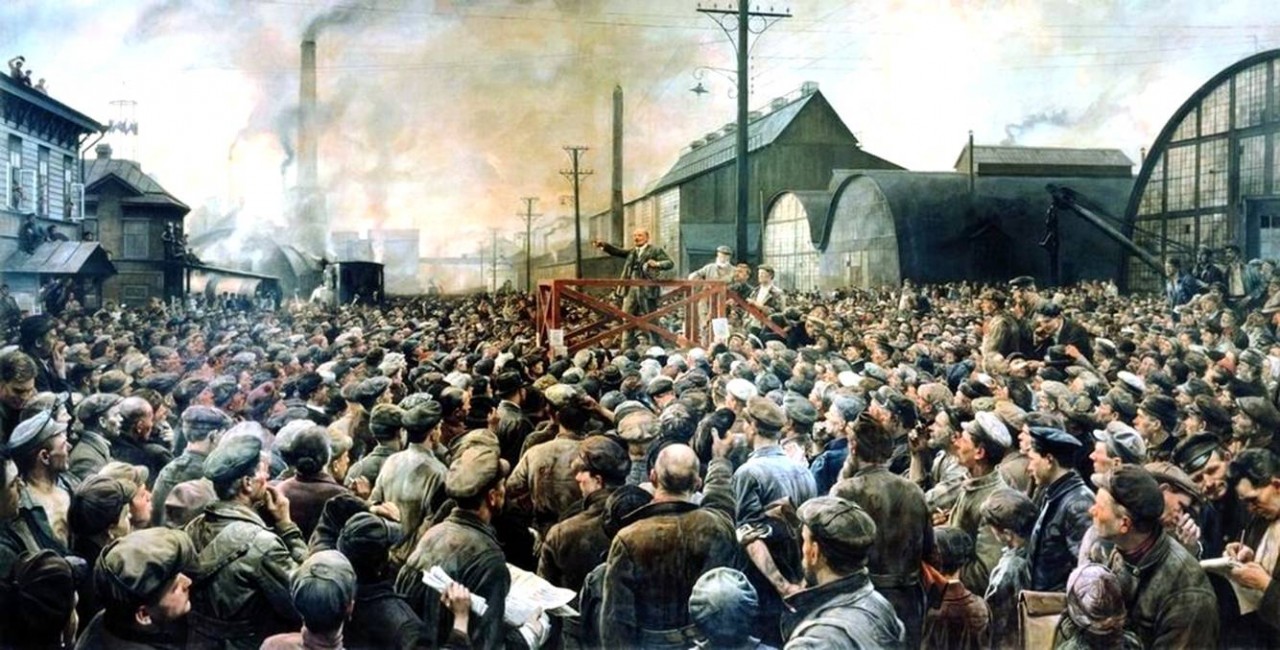 Lenin en la fábrica Putilov en mayo de 1917