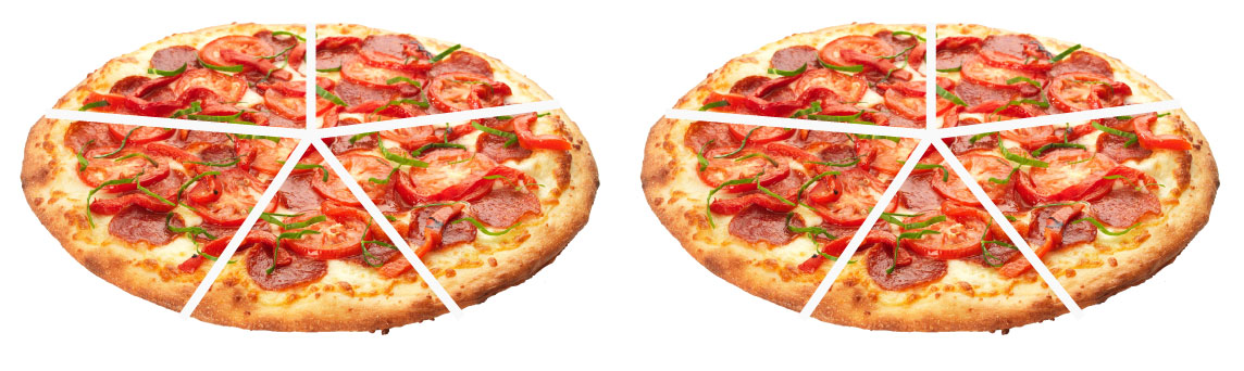pizzas en fracciones