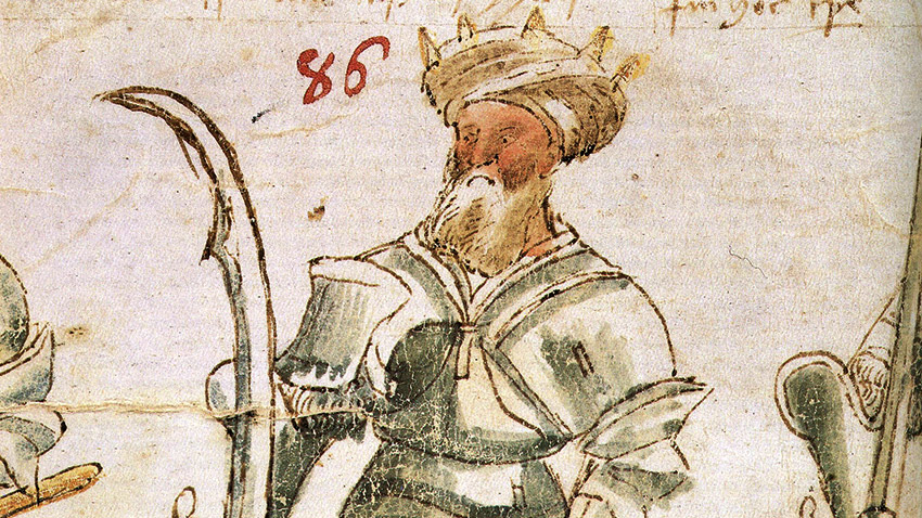 Saladino representado en un manuscrito del siglo XV
