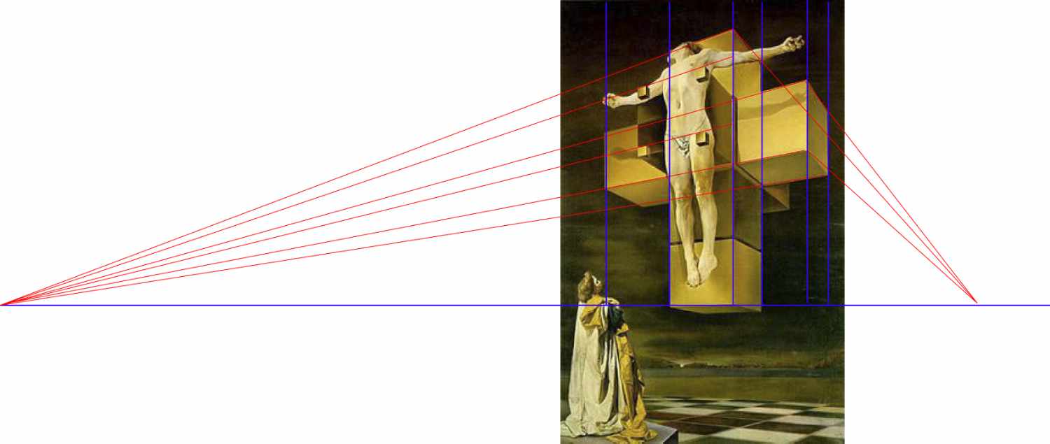 Crucifixion, Salvador Dalí, 1954, Óleo sobre lienzo.